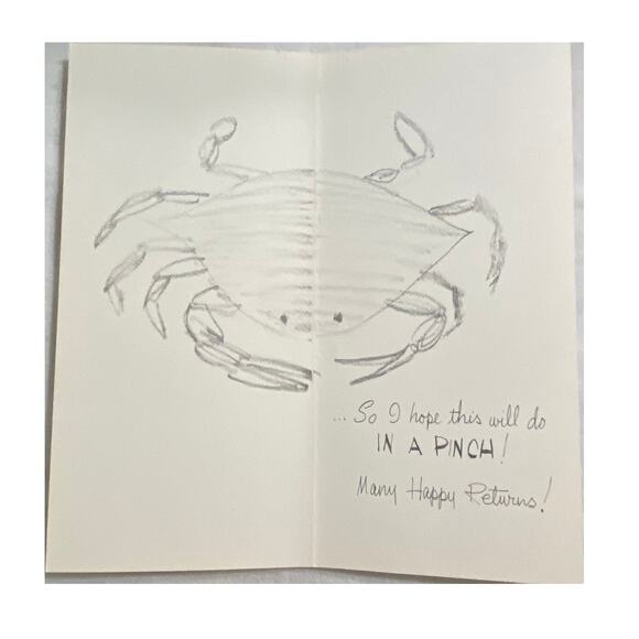 Vtg MCM Cancer Birthday Card Horoscope Zodiac Unused USA Crab Loving Sunshine - Picture 3 of 5